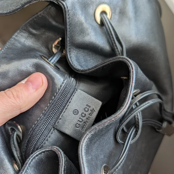 🖤 Vintage Y2K Gucci 001-4030 Genuine Smooth Leather Shoulder Satchel Bag, Black - Picture 10 of 16